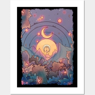 A nighttime forest Posters and Art